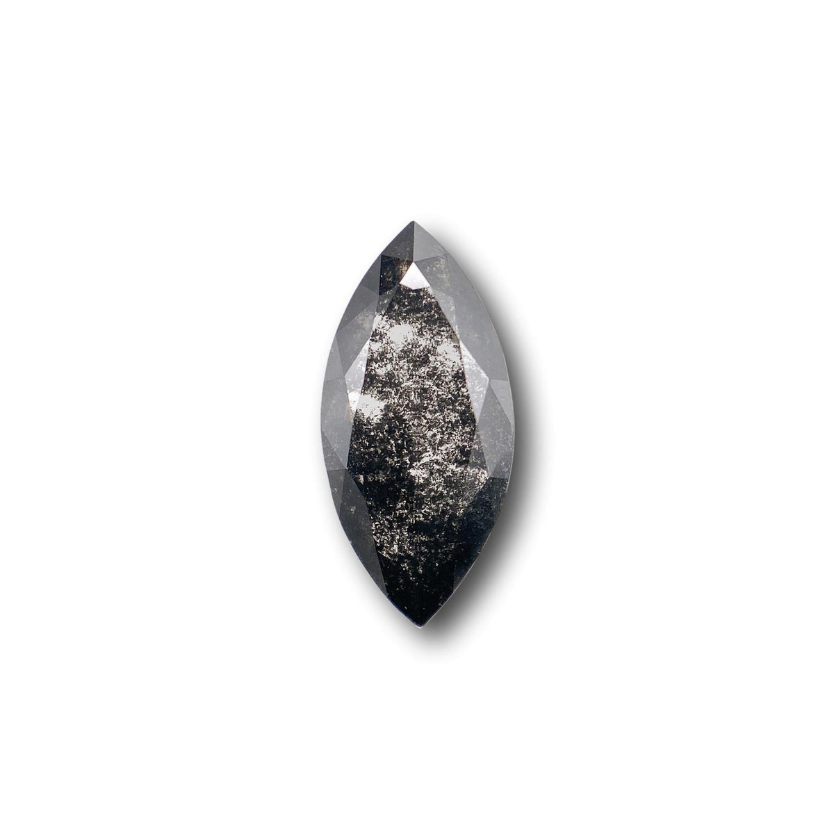 1.88ct | Salt &amp; Pepper Marquise Shape Rose Cut Lab Diamond