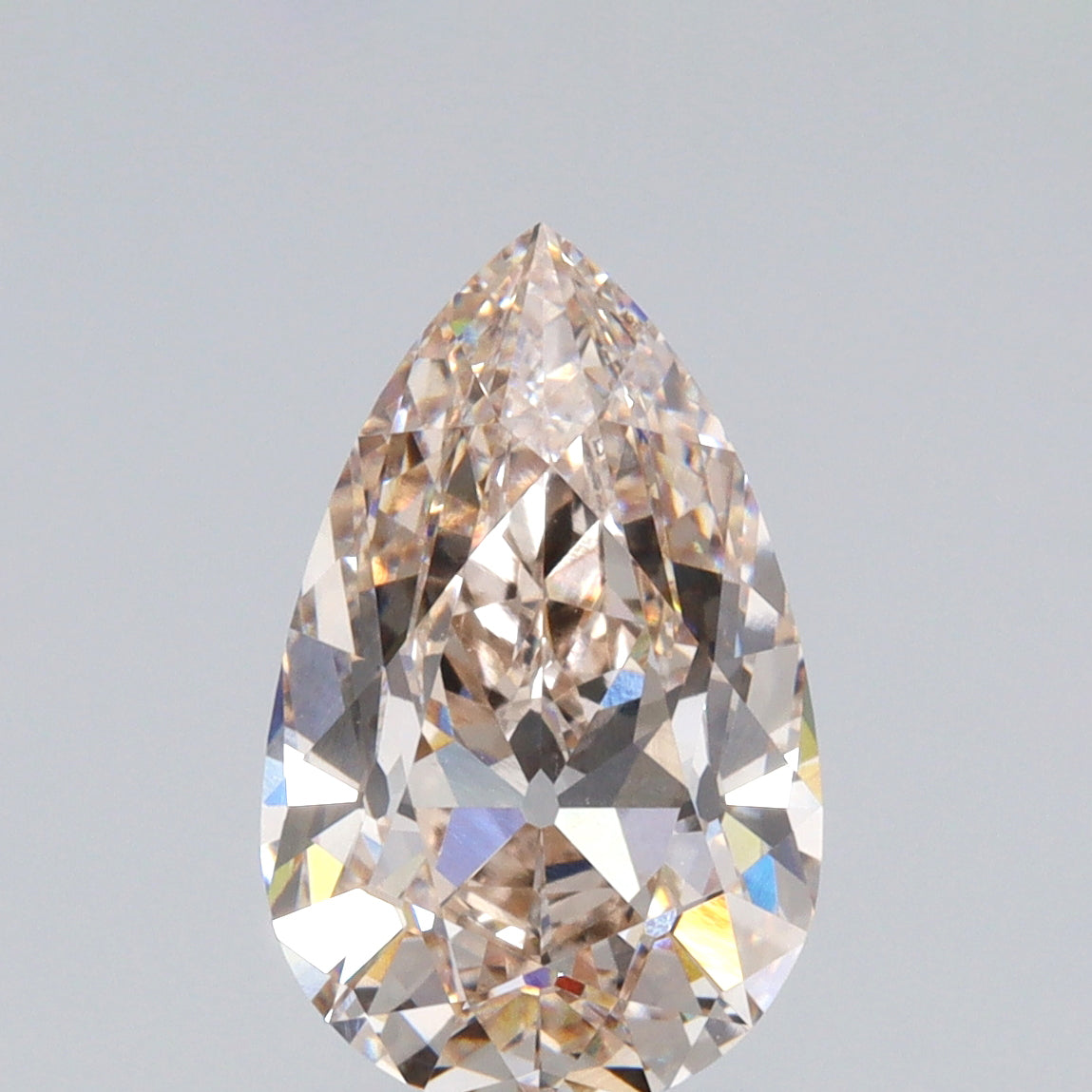 2.70ct | L/VVS2 Champagne Pear Shape Old Mine Cut Lab Diamond (IGI)-LITHOS Diamond