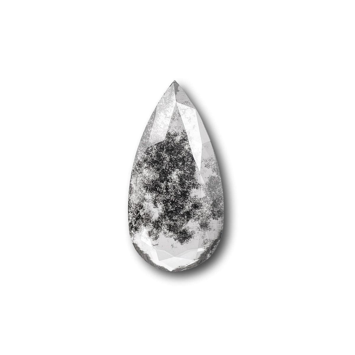 1.42ct | Salt & Pepper Pear Shape Rose Cut Lab Diamond-LITHOS Diamond