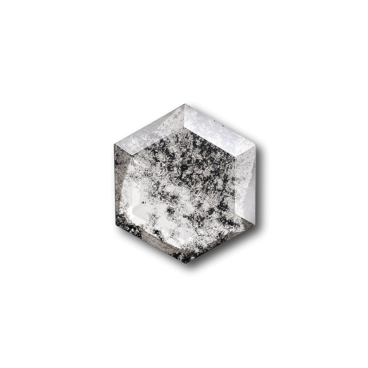 1.25ct | Salt & Pepper Hexagon Shape Rose Cut Lab Diamond