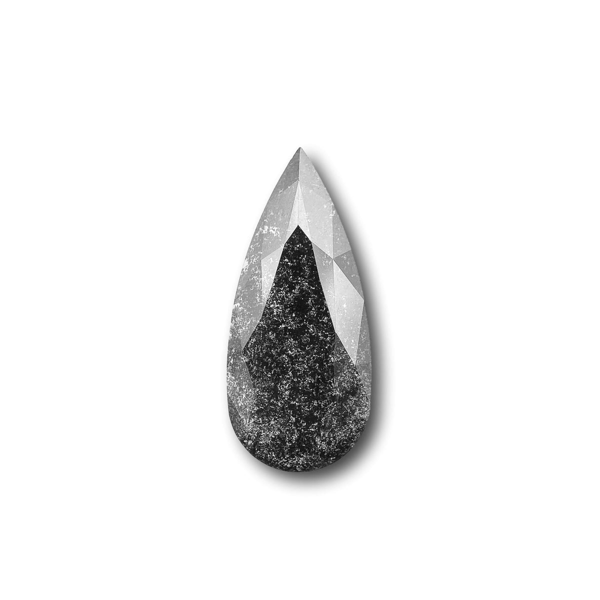 1.24ct | Salt & Pepper Pear Shape Rose Cut Lab Diamond