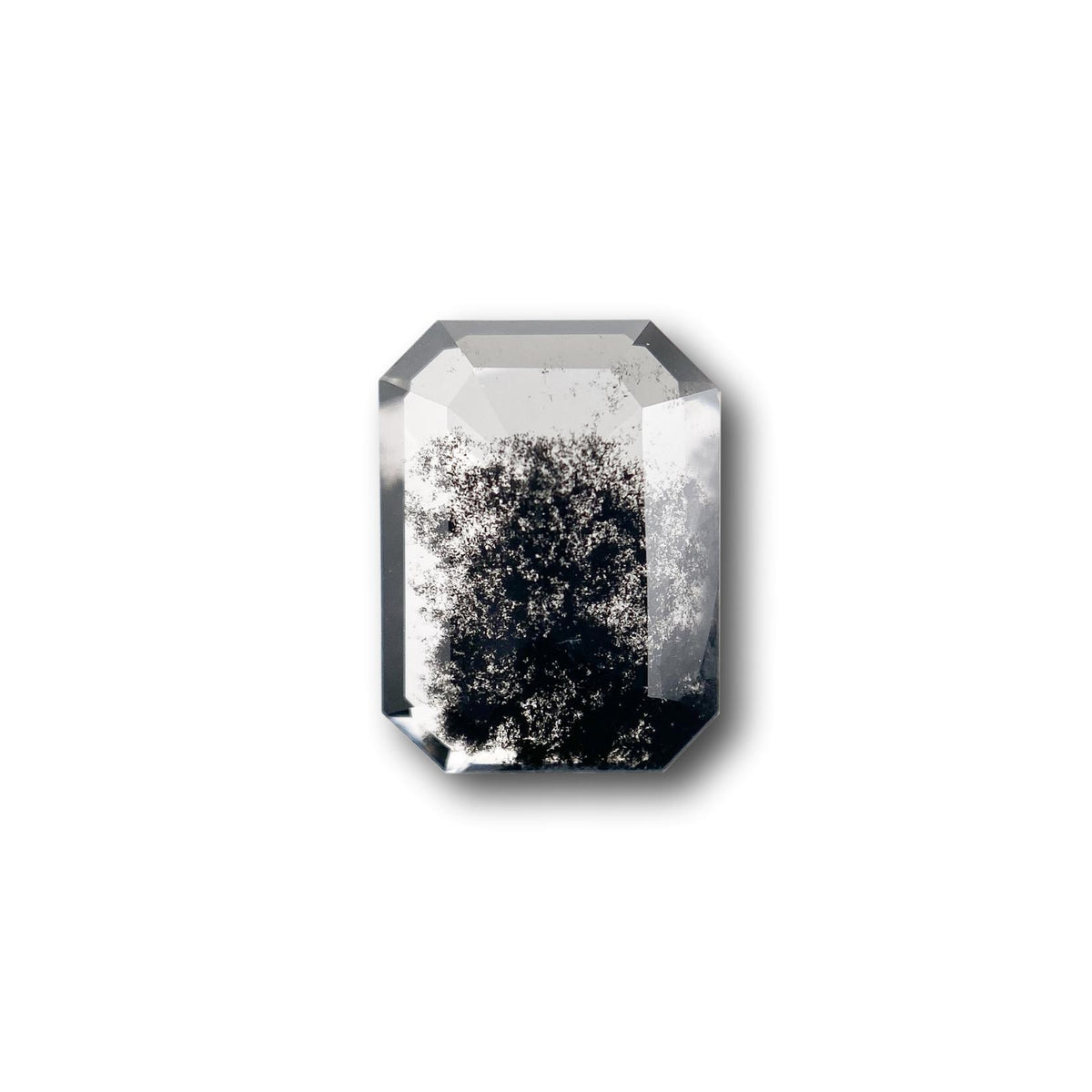2.23ct | Salt &amp; Pepper Emerald Shape Step Cut Lab Diamond