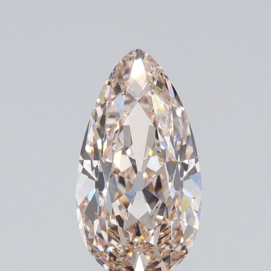 2.06ct | J/VVS2 Champagne Pear Shape Old Mine Cut Lab Diamond (IGI)-LITHOS Diamond