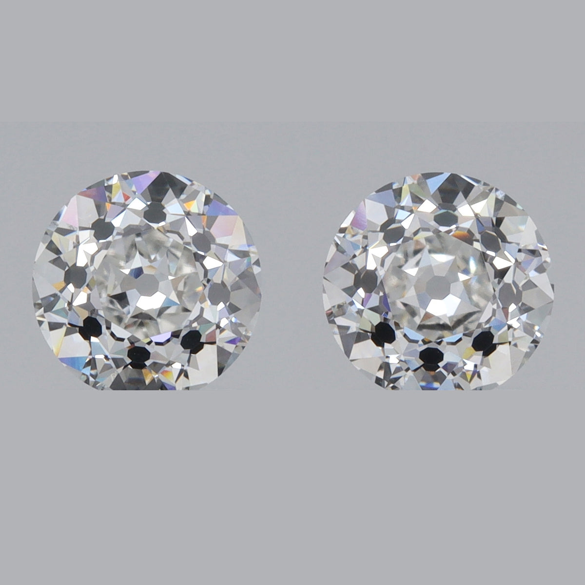 3.06ct | E/VVS2 Round Shape Old European Cut Lab Diamond Matched Pair
