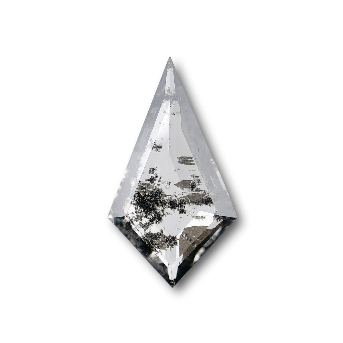 1.49ct | Salt &amp; Pepper Kite Shape Step Cut Lab Diamond