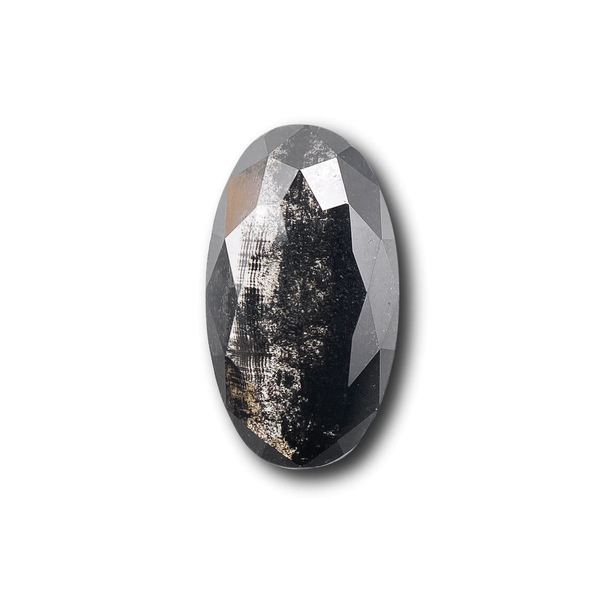 1.97ct | Salt & Pepper Oval Shape Rose Cut Lab Diamond
