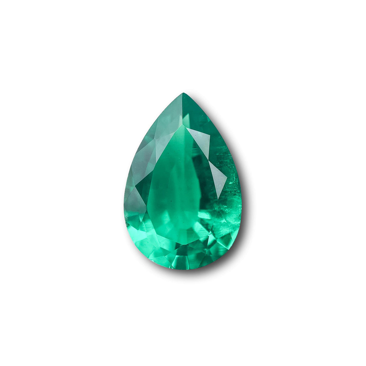 2.58ct | Brilliant Cut Pear Shape Lab Emerald