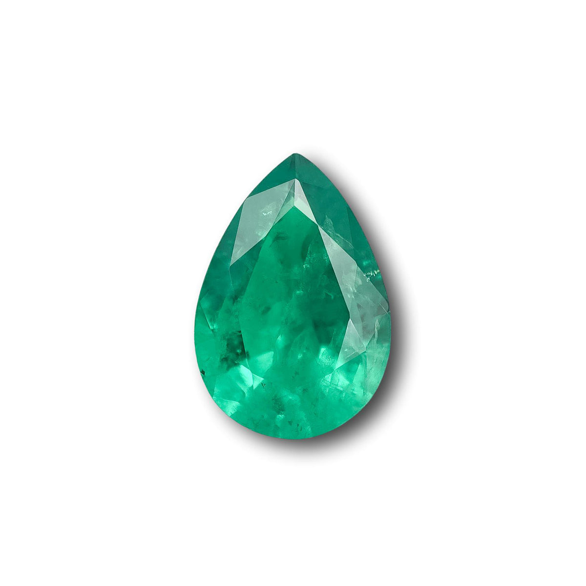 3.22ct | Brilliant Cut Pear Shape Lab Emerald