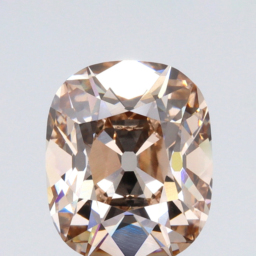 3.24ct | S-T/VVS2 Champagne Cushion Shape Old Mine Cut Lab Diamond (IGI)-LITHOS Diamond