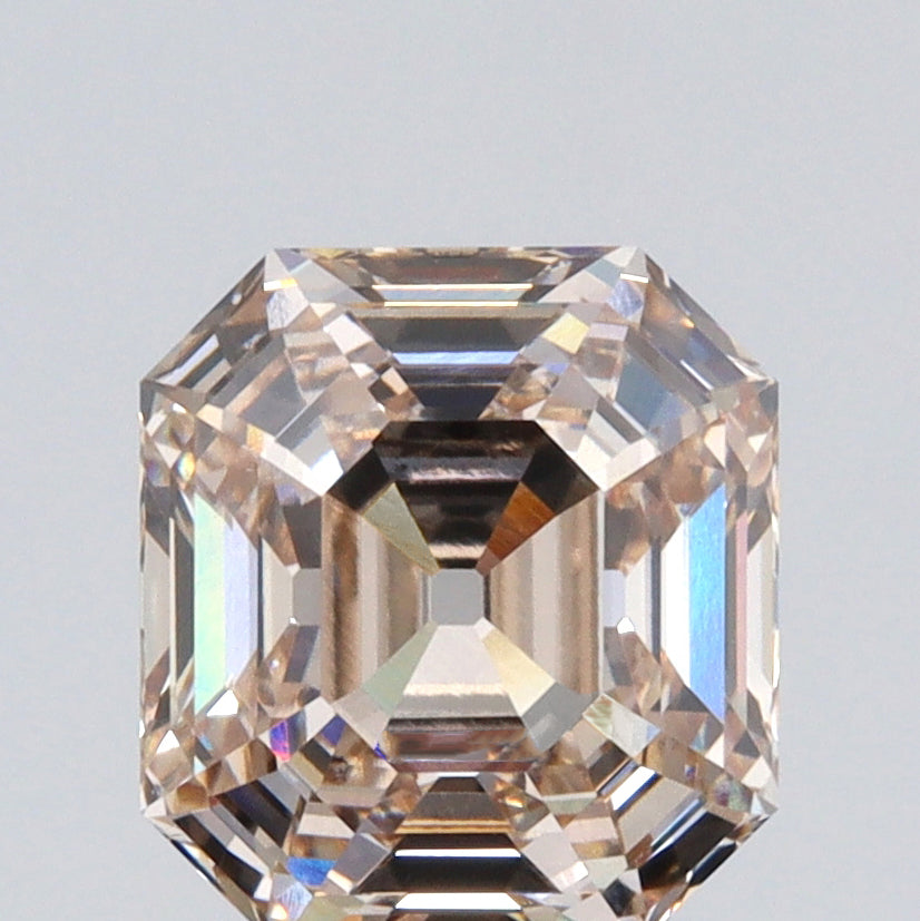 2.26ct | L/VVS2 Champagne Asscher Shape Step Cut Lab Diamond (IGI)-LITHOS Diamond