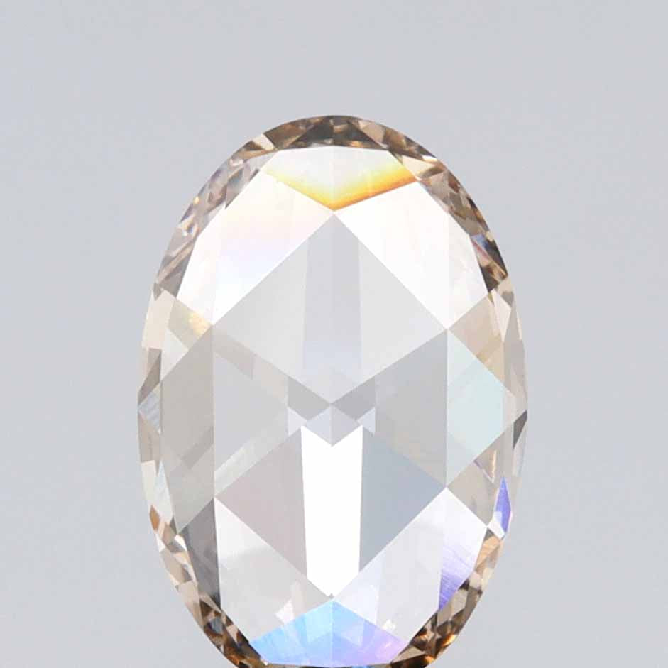 1.26ct | Light Brown/VVS2 Oval Shape Rose Cut Lab Diamond (IGI)-LITHOS Diamond