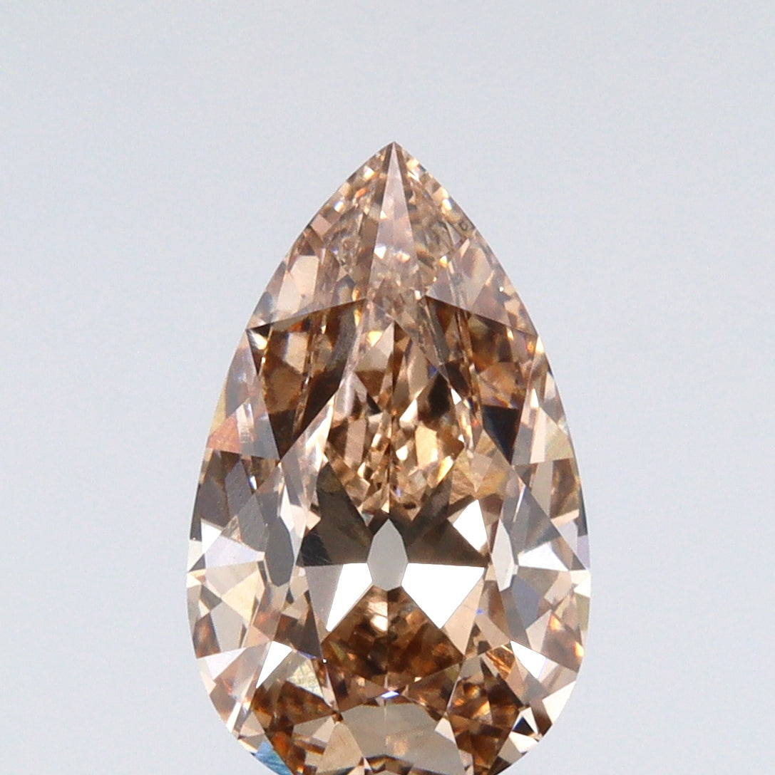 2.39ct | Fancy Light Brown/VS1 Champagne Pear Shape Old Mine Cut Lab Diamond (IGI)