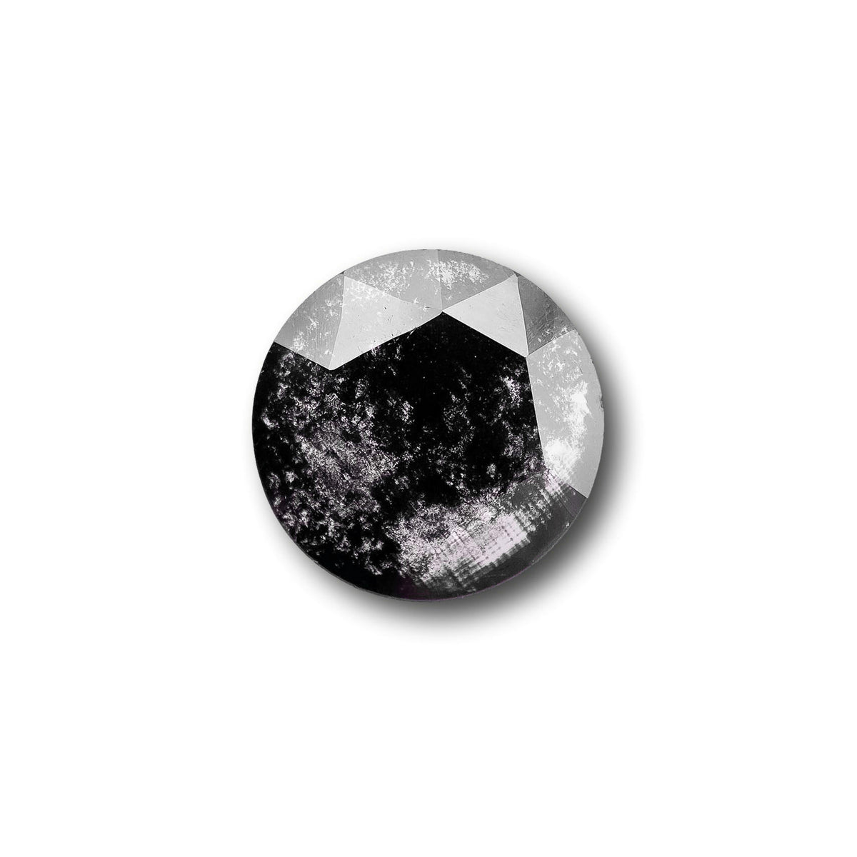 2.15ct | Salt & Pepper Round Shape Rose Cut Lab Diamond