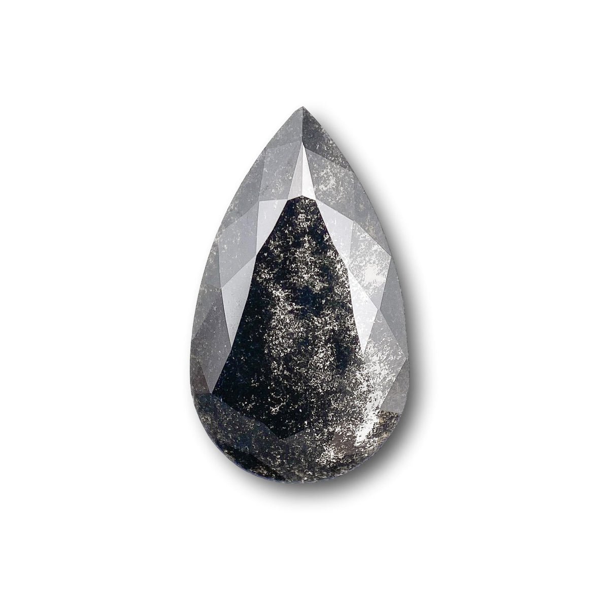 1.18ct | Salt & Pepper Pear Shape Rose Cut Lab Diamond