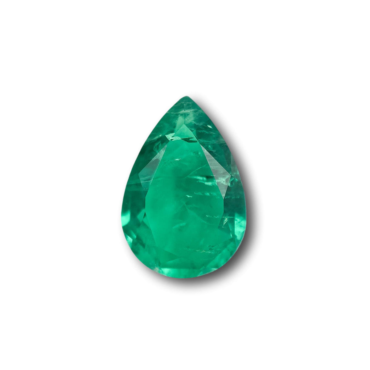 4.32ct | Brilliant Cut Pear Shape Lab Emerald
