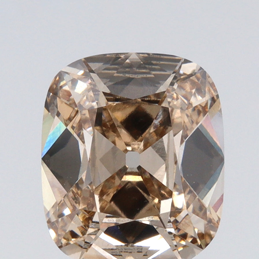 2.35ct | N/VS1 Cushion Champagne Shape Old Mine Cut Lab Diamond (IGI)-LITHOS Diamond