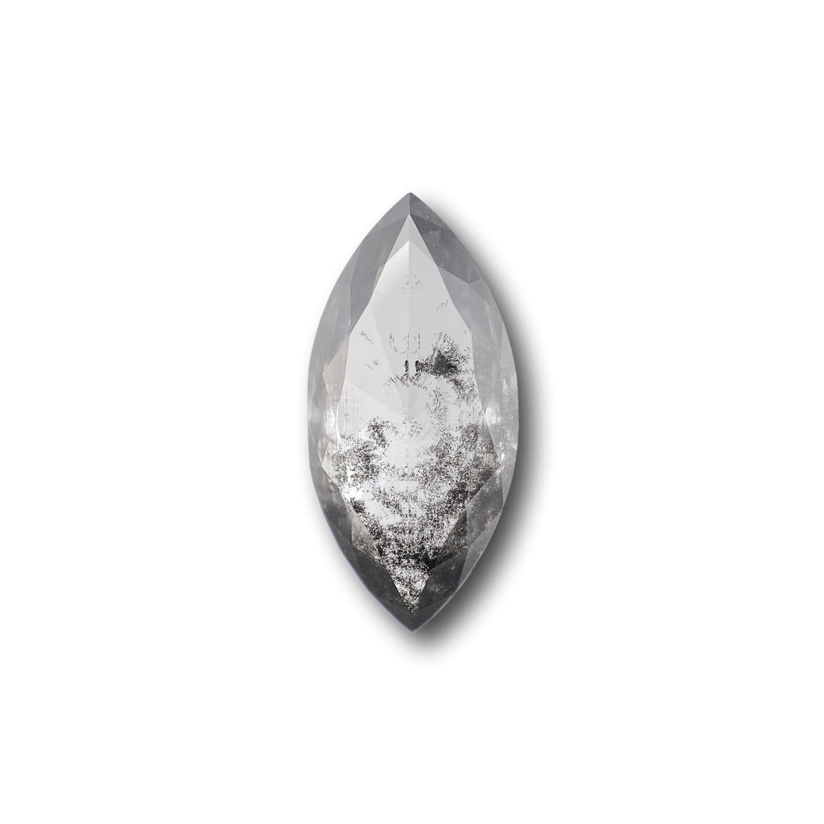 2.58ct | Salt &amp; Pepper Marquise Shape Rose Cut Lab Diamond