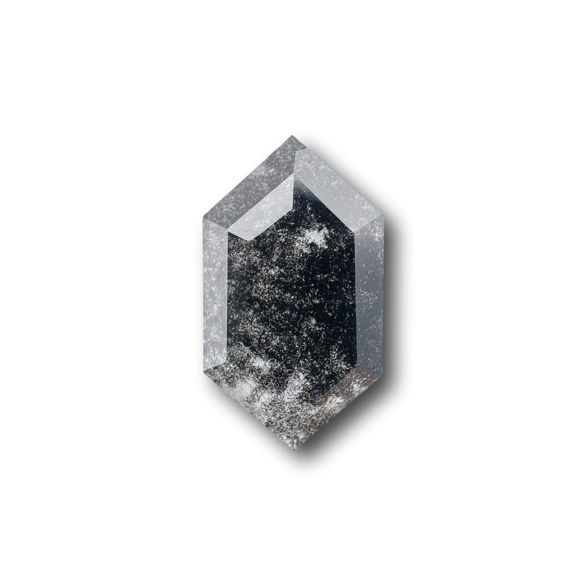 1.50ct | Salt & Pepper Hexagon Shape Rose Cut Lab Diamond