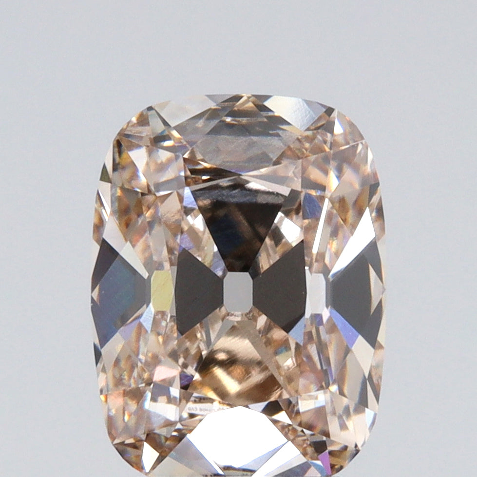 2.86ct | N/VVS2 Champagne Cushion Shape Old Mine Cut Lab Diamond (IGI)-LITHOS Diamond