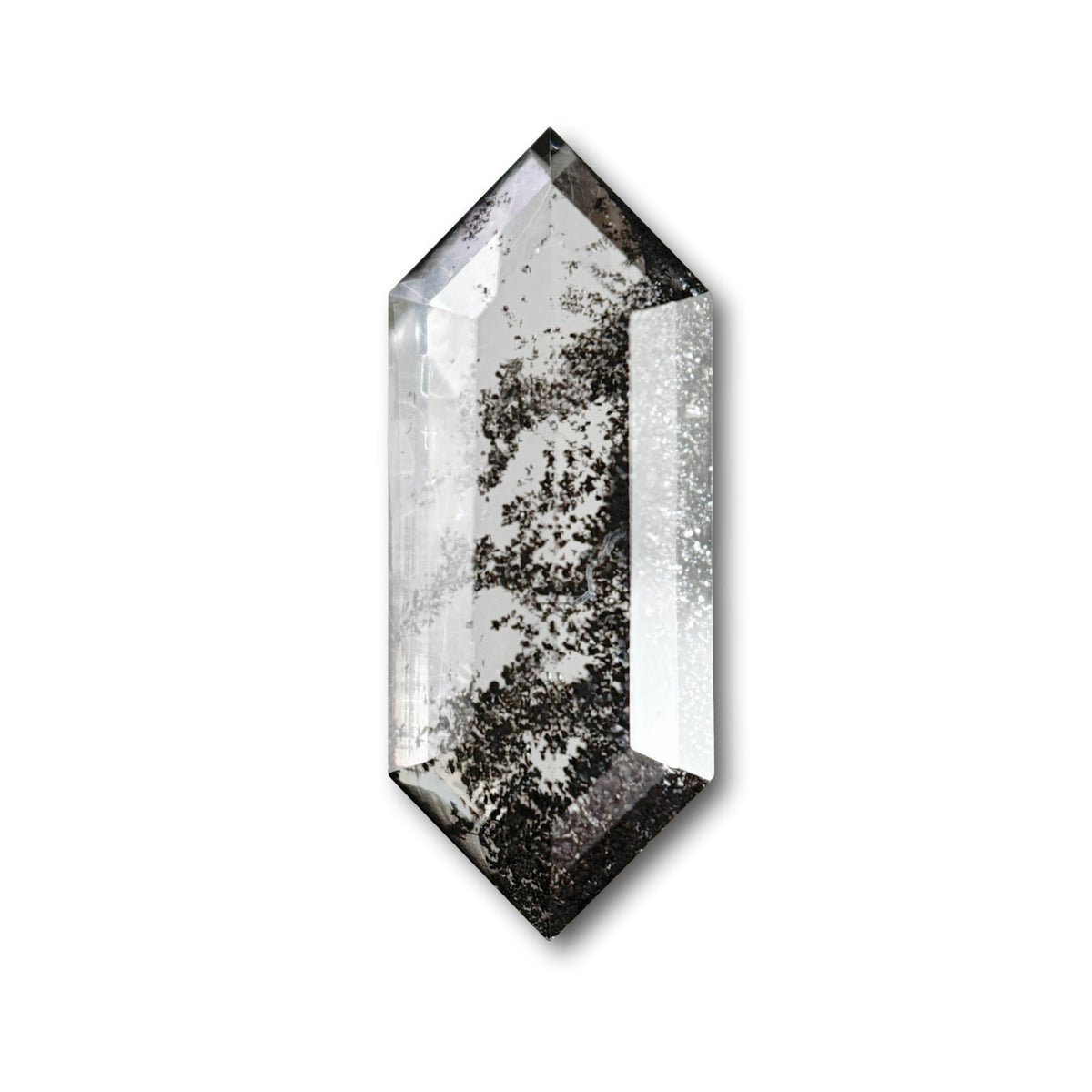 1.58ct | Salt & Pepper Hexagon Shape Step Cut Lab Diamond
