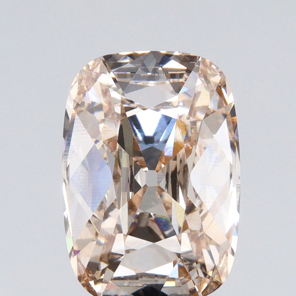 2.63ct | M/VVS2 Champagne Antique Cushion Shape Old Mine Cut Lab Diamond (IGI)-LITHOS Diamond
