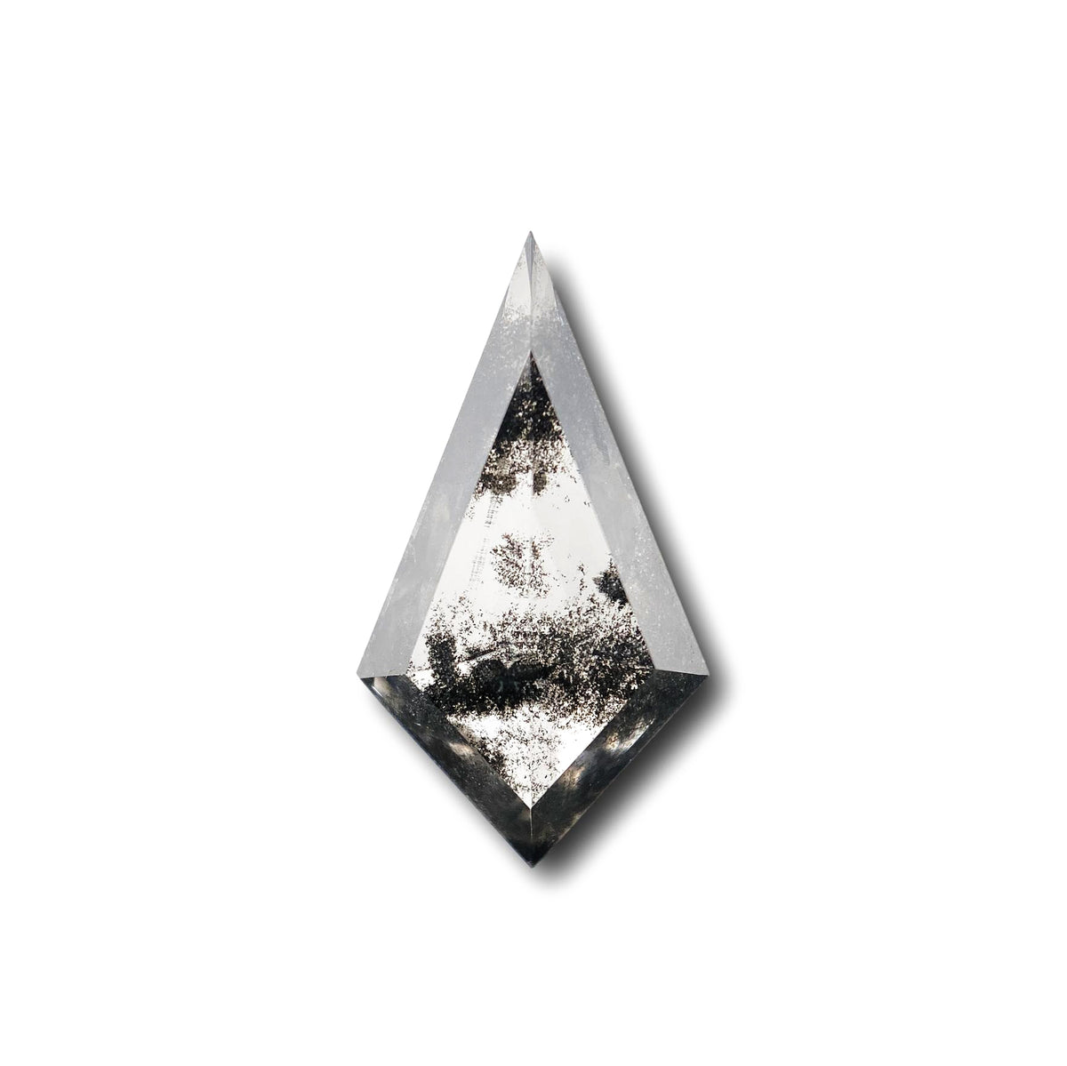 1.91ct | Salt &amp; Pepper Kite Shape Step Cut Lab Diamond
