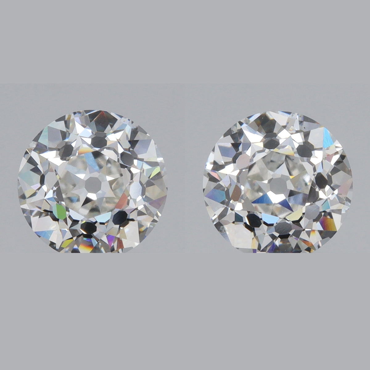 4.06cttw | F/VVS2-VS1 Round Shape Old European Cut Lab Diamond Matched Pair