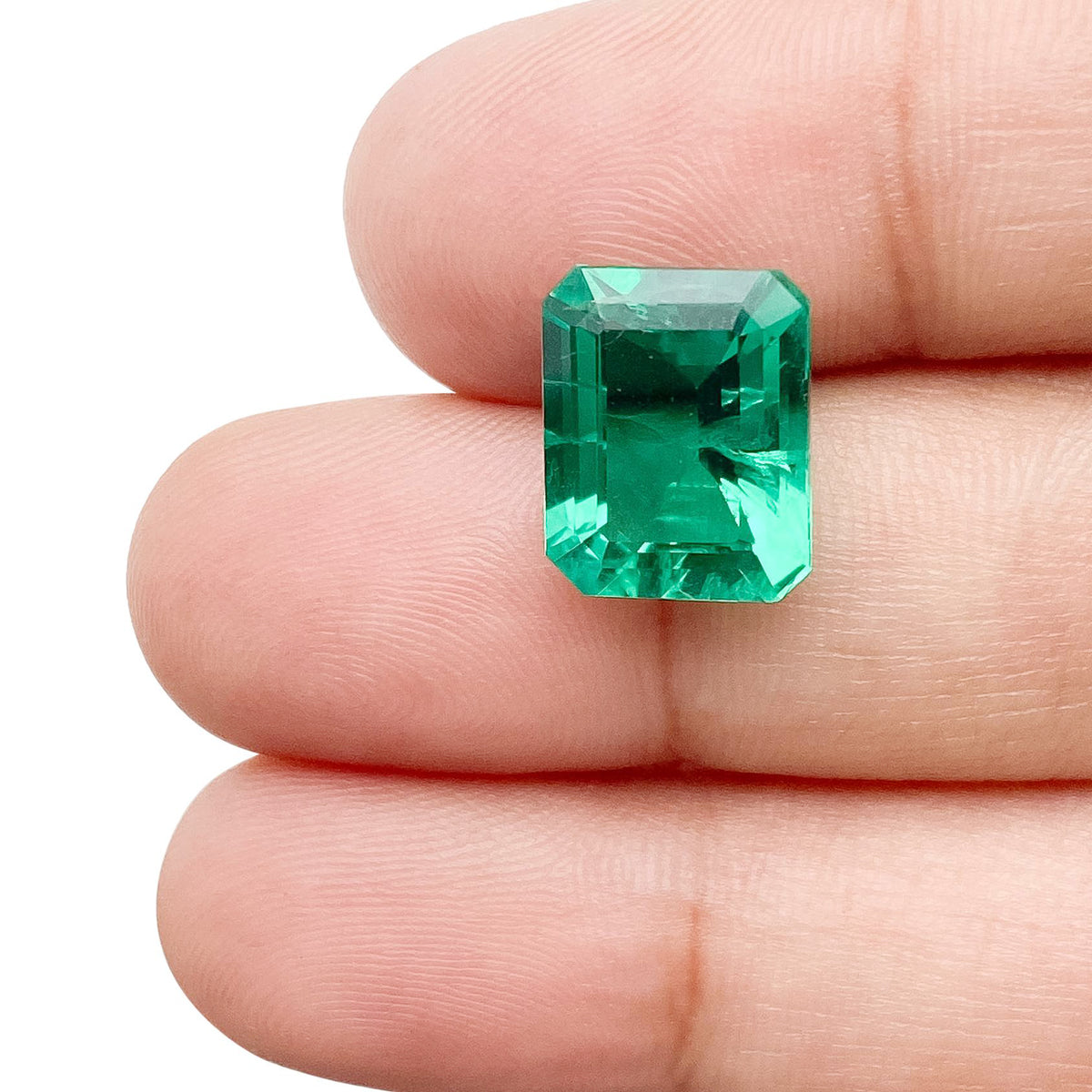 4.48ct | Step Cut Emerald Shape Lab Emerald