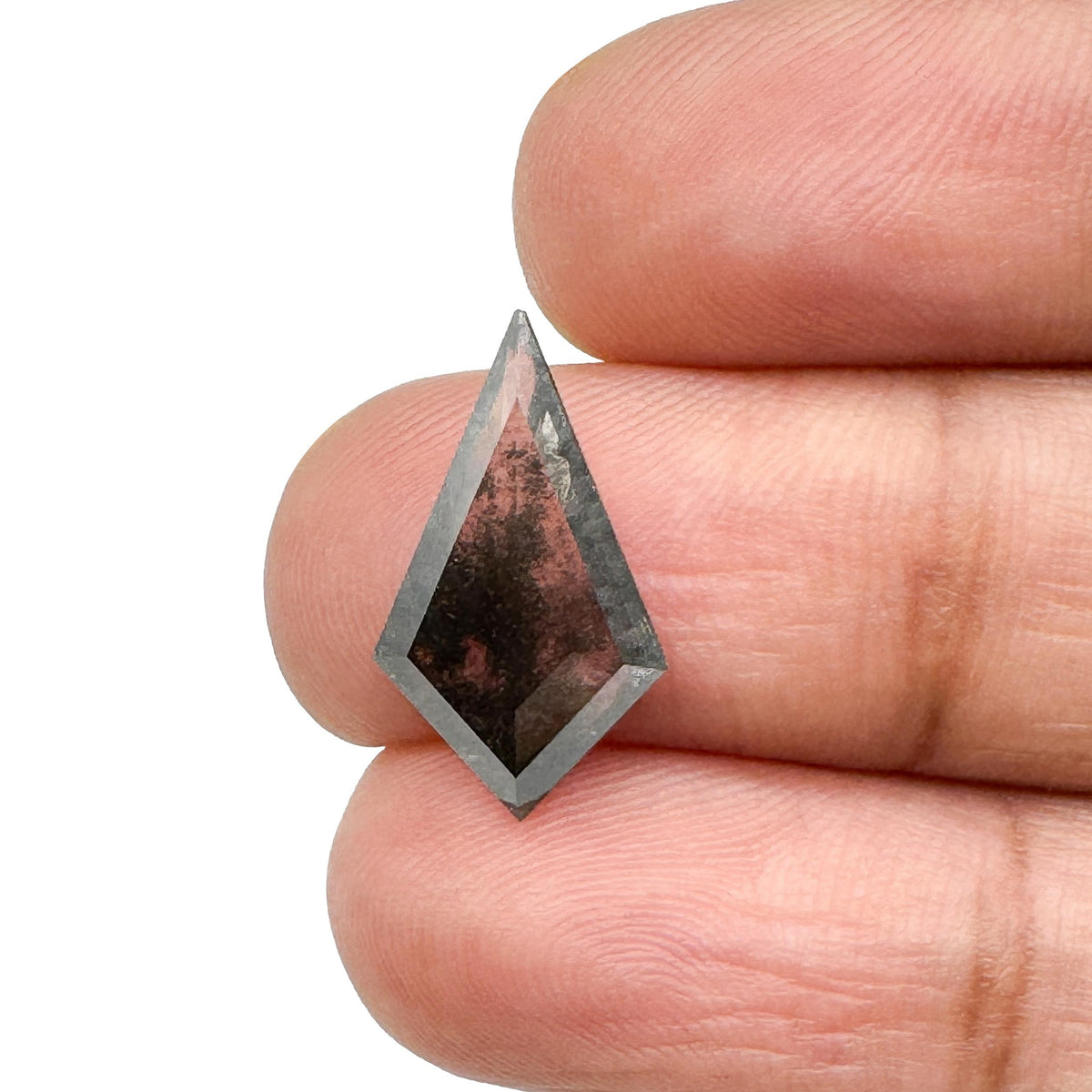 2.04ct | Salt &amp; Pepper Kite Shape Step Cut Lab Diamond