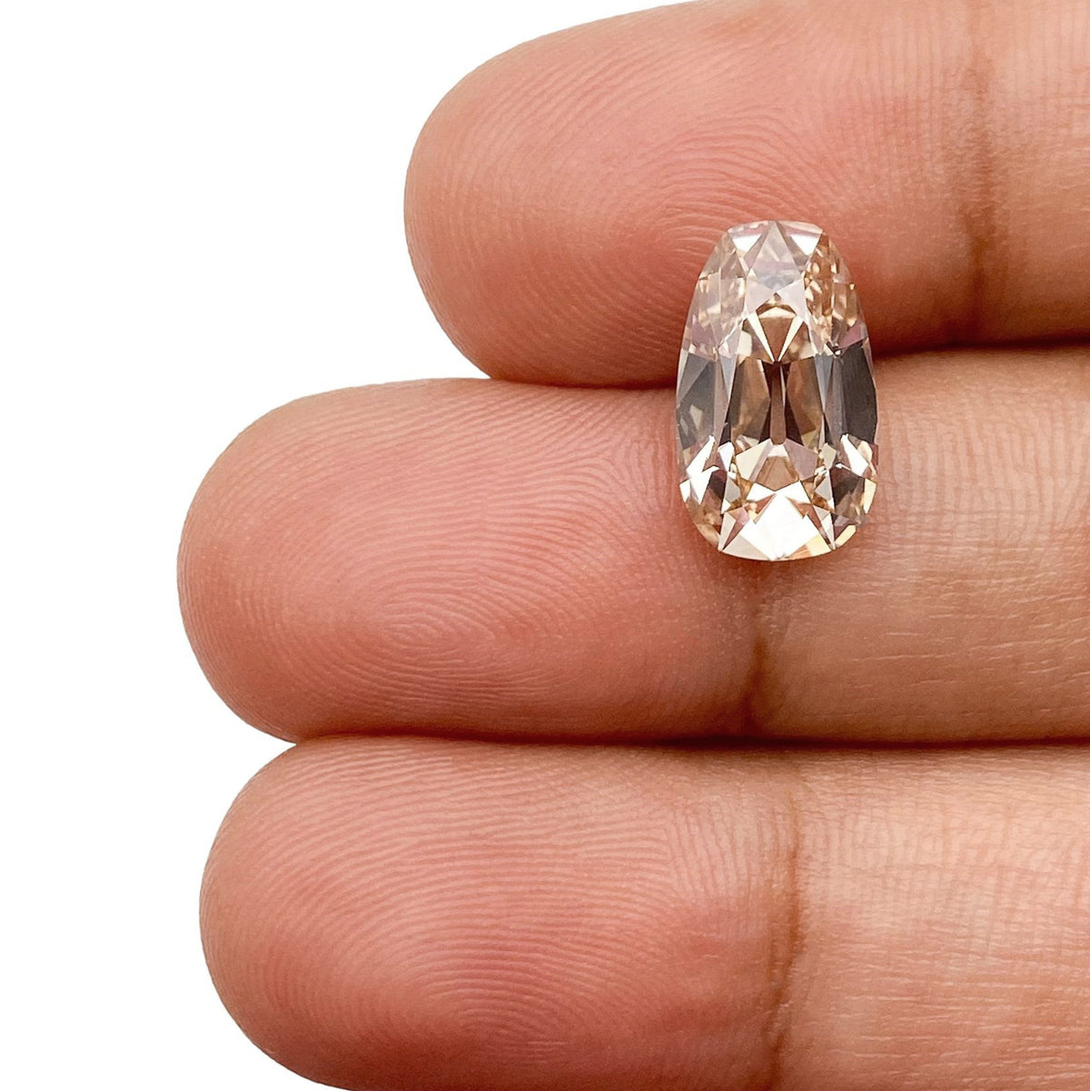 3.32ct | N/VS1 Champagne Tapered Cushion Shape Old Mine Cut Lab Diamond (IGI)-LITHOS Diamond
