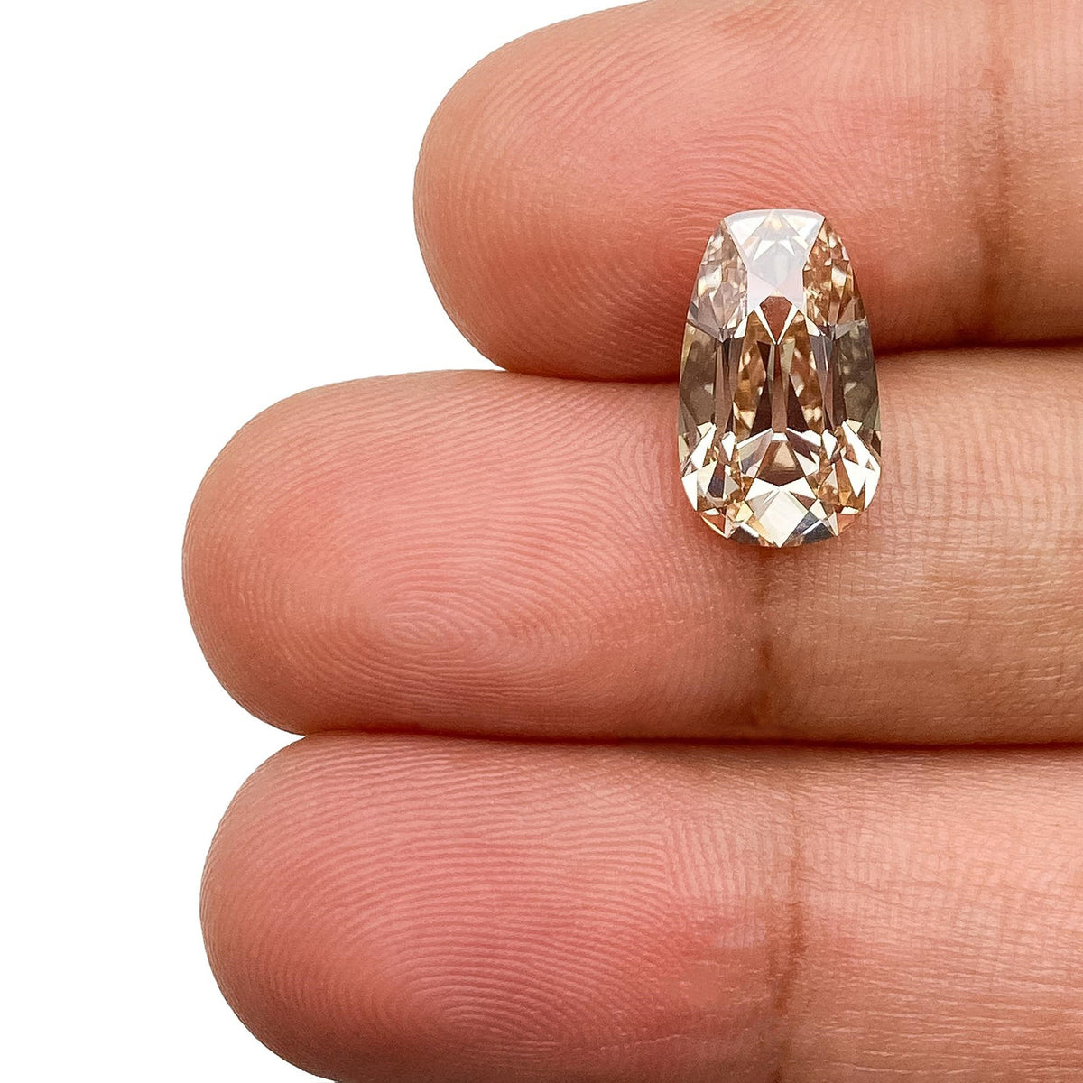 3.12ct | S-T/VVS2 Champagne Tapered Cushion Shape Old Mine Cut Lab Diamond (IGI)-LITHOS Diamond