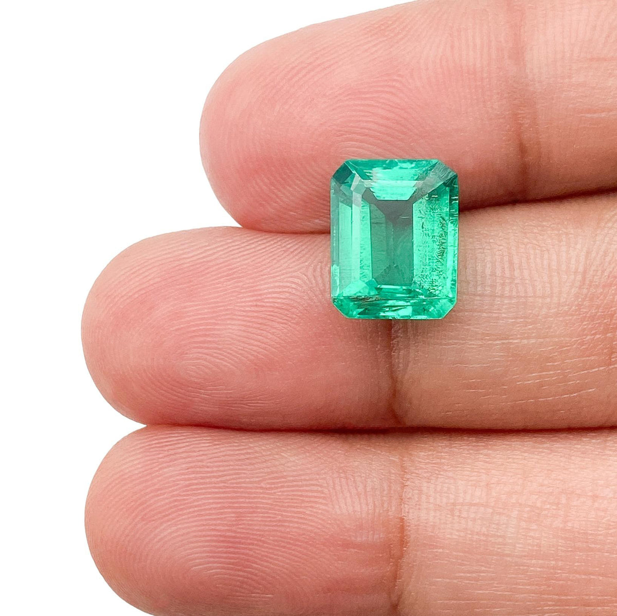 3.19ct | Step Cut Emerald Shape Lab Emerald