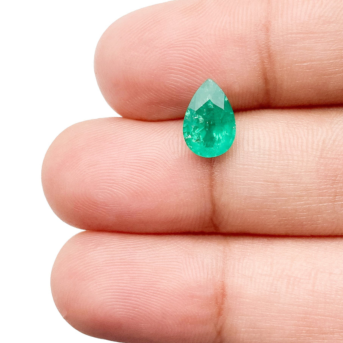 1.38ct | Brilliant Cut Pear Shape Lab Emerald