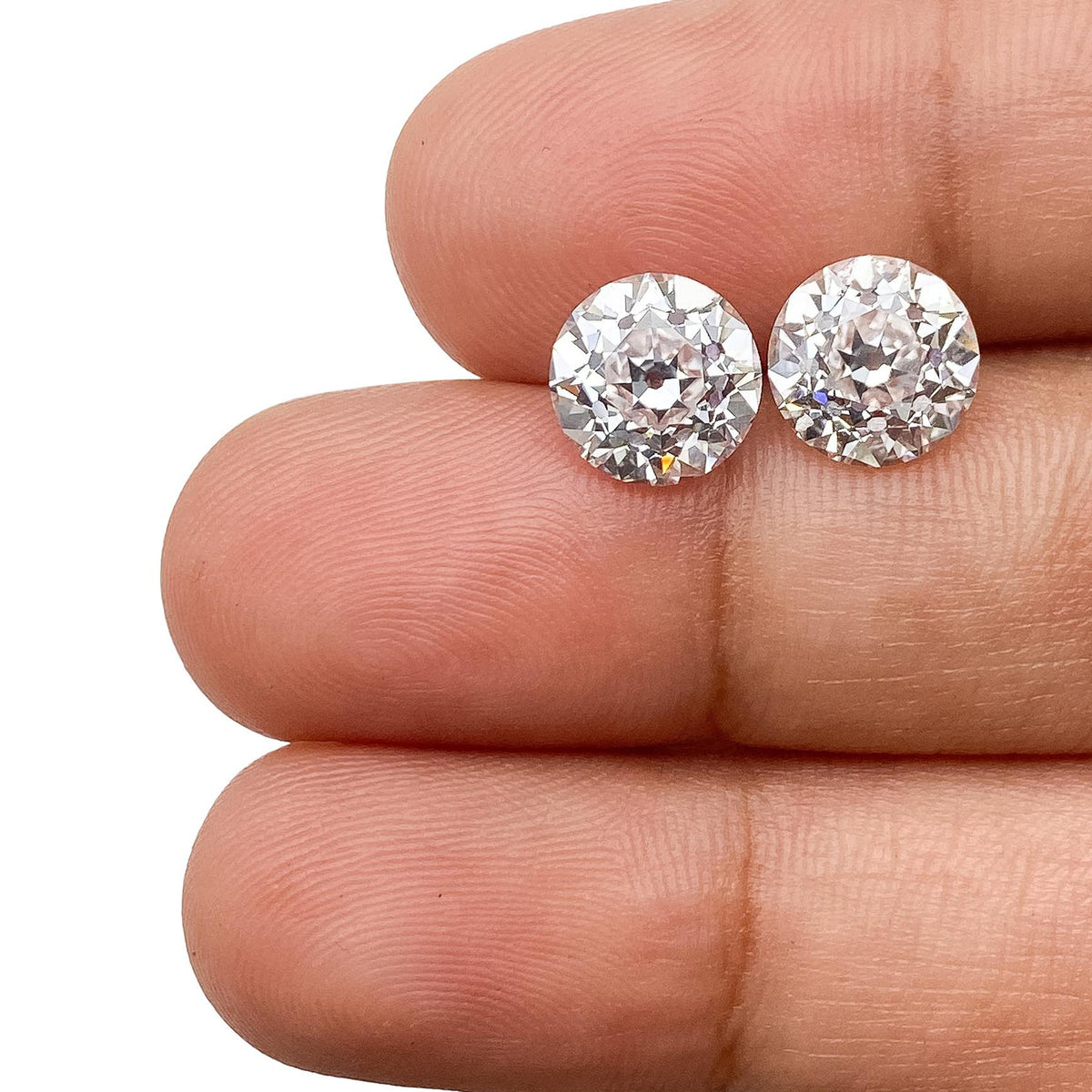 4.06cttw | E/VVS2 Round Shape Old European Cut Lab Diamond Matched Pair