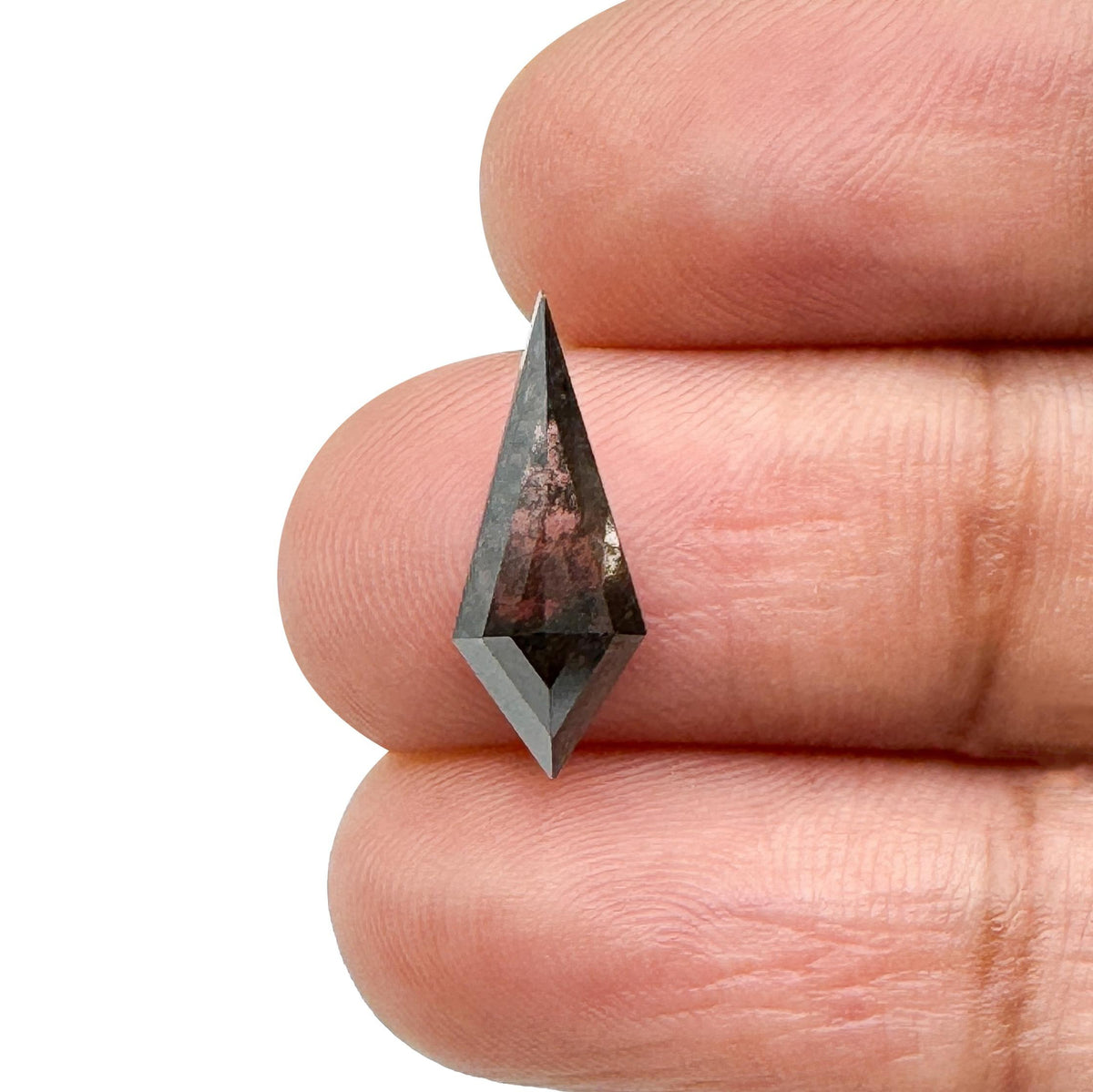 1.44ct | Salt &amp; Pepper Kite Shape Step Cut Lab Diamond