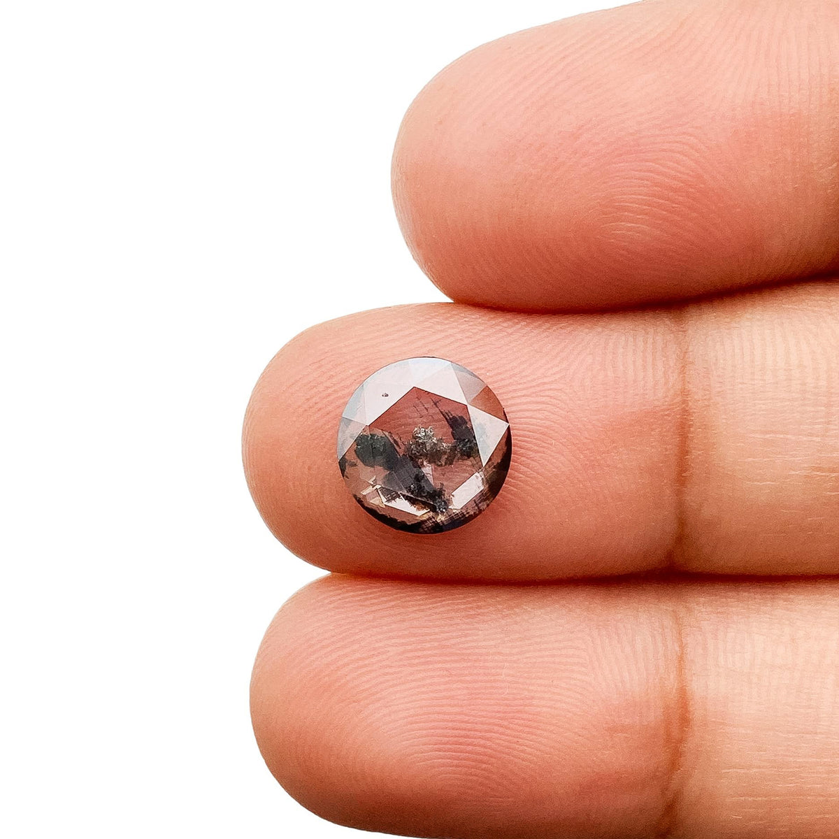 1.21ct | Salt & Pepper Round Shape Rose Cut Lab Diamond