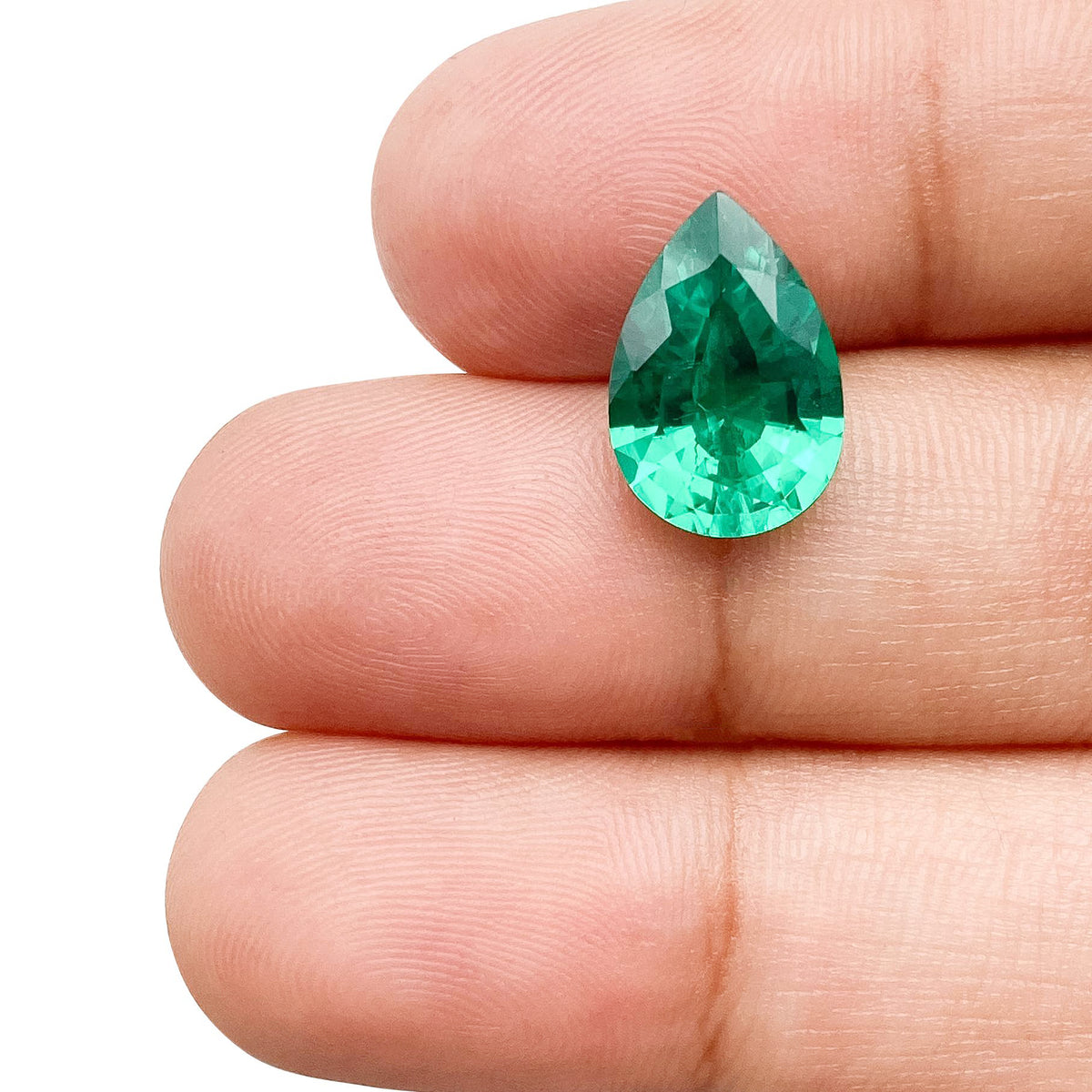2.99ct | Brilliant Cut Pear Shape Lab Emerald