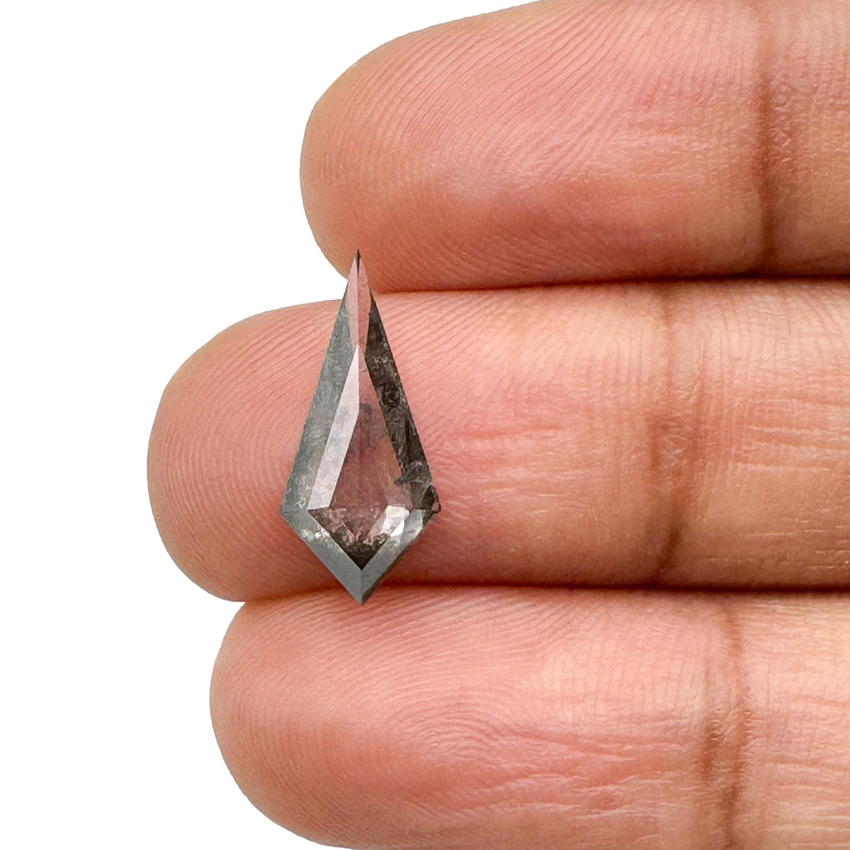 1.41ct | Salt &amp; Pepper Kite Shape Step Cut Lab Diamond