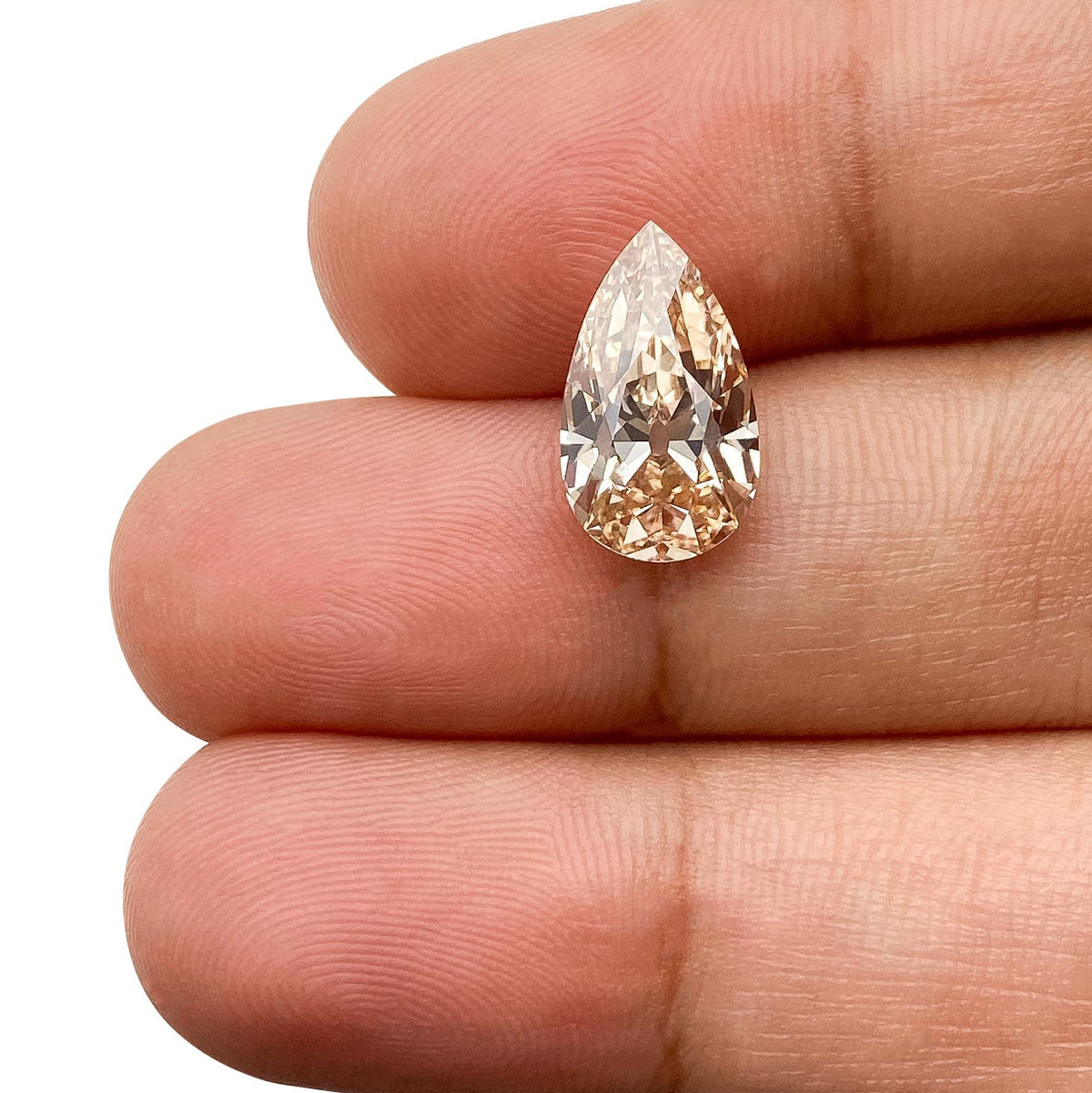 2.68ct | Light Brown/VVS2 Champagne Pear Shape Old Mine Cut Lab Diamond (IGI)-LITHOS Diamond