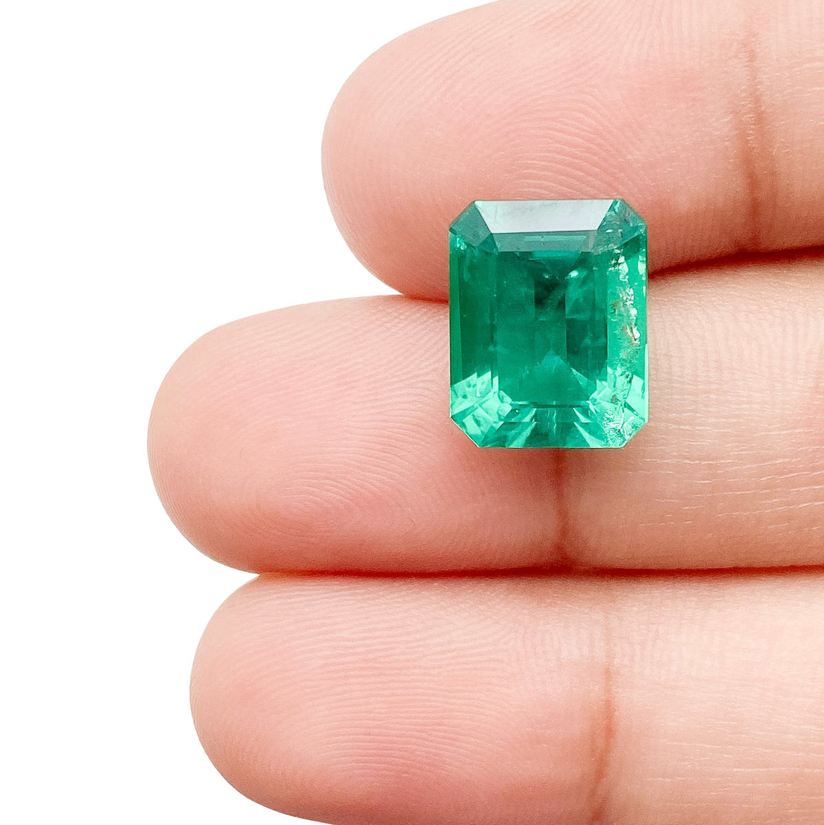 4.12ct | Step Cut Emerald Shape Lab Emerald