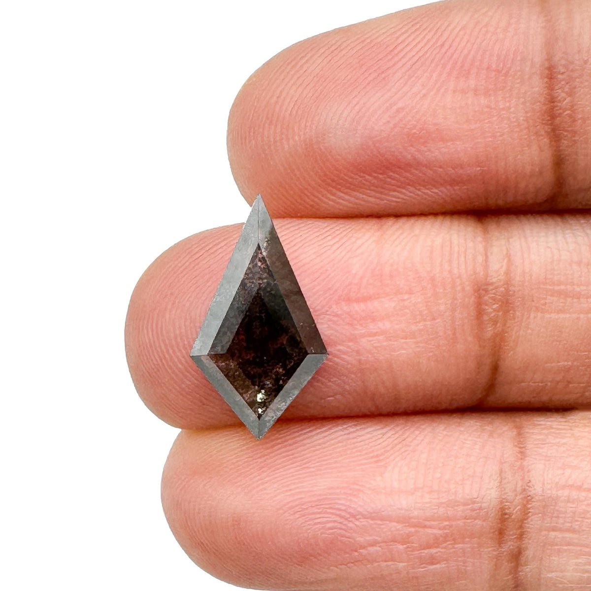 1.68ct | Salt &amp; Pepper Kite Shape Step Cut Lab Diamond