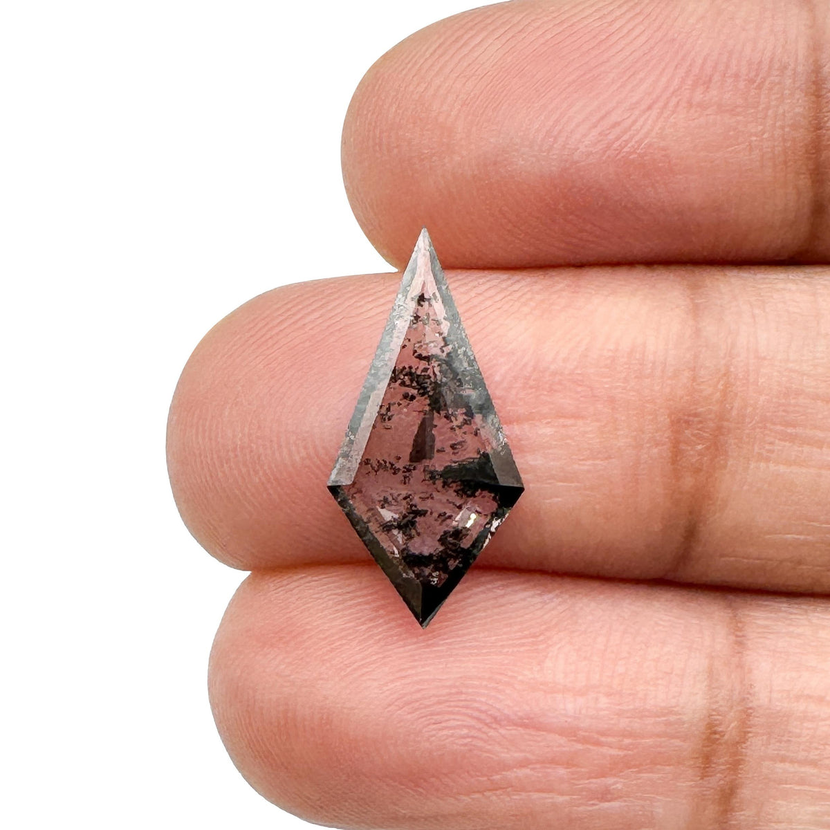 1.47ct | Salt &amp; Pepper Kite Shape Step Cut Lab Diamond