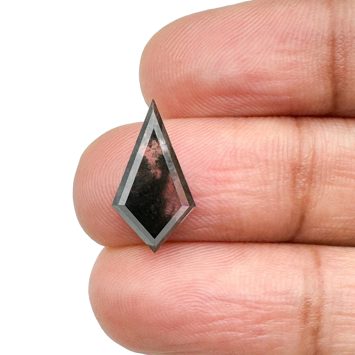 1.66ct | Salt &amp; Pepper Kite Shape Step Cut Lab Diamond