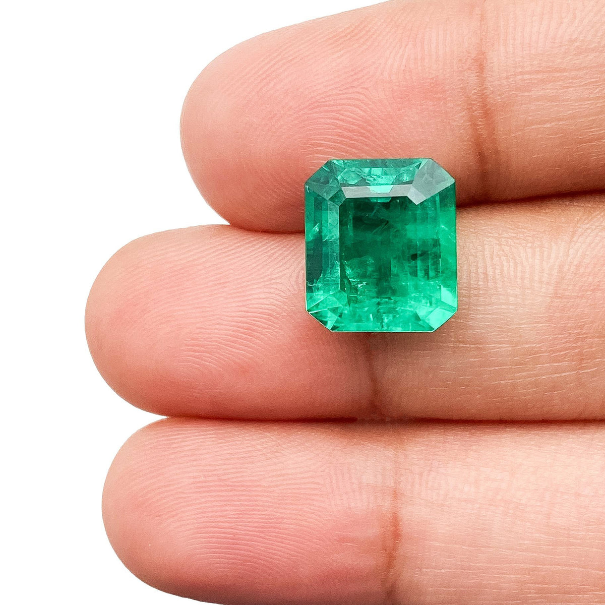 4.78ct | Step Cut Emerald Shape Lab Emerald