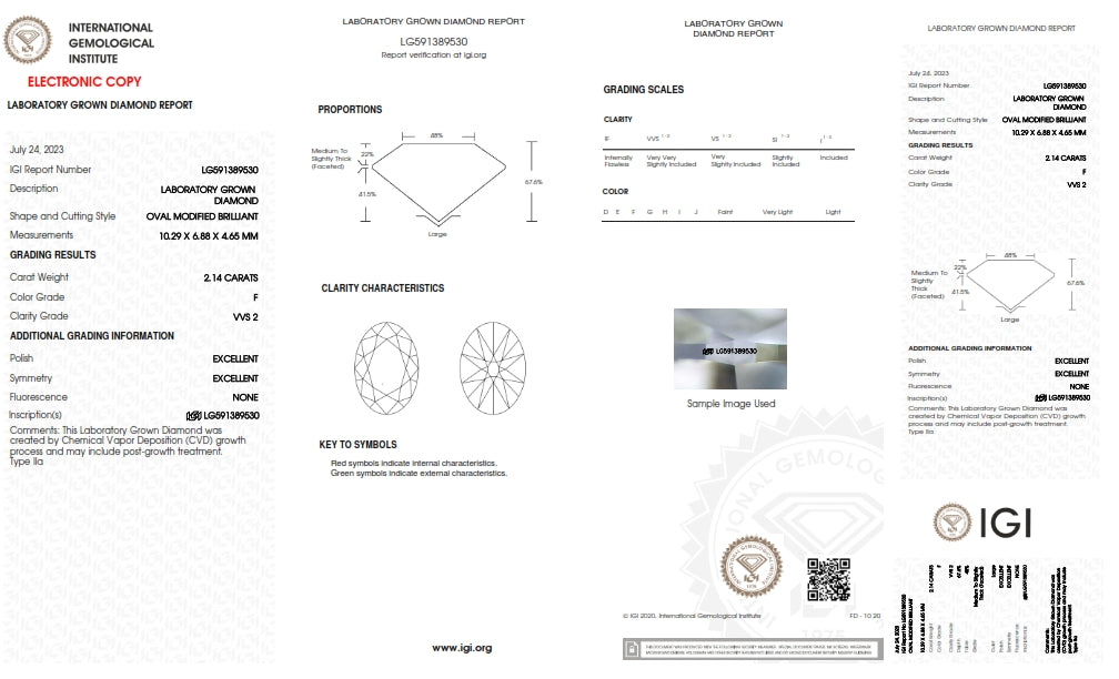 2.14ct | F/VVS2 Oval Shape Old Mine Cut Lab Diamond (IGI)-LITHOS Diamond