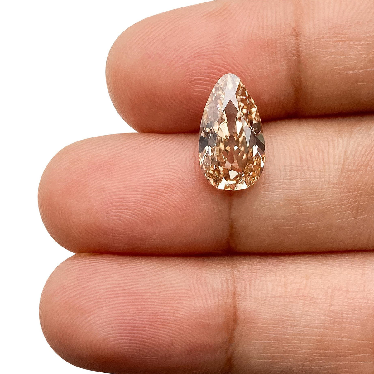 2.88ct | Fancy Light Brown/VS1 Champagne Pear Shape Old Mine Cut Lab Diamond (IGI)-LITHOS Diamond