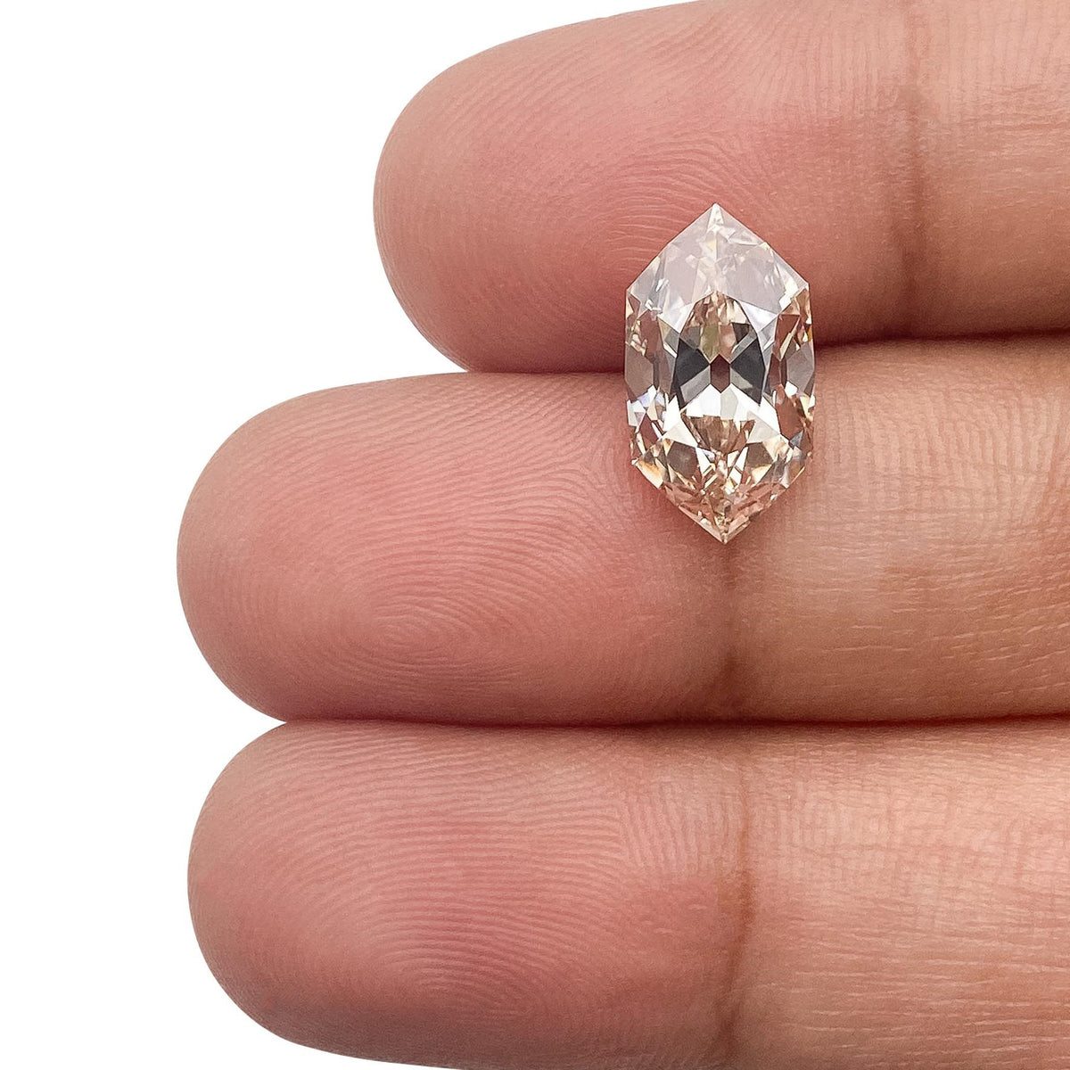 2.88ct | M/VS1 Champagne Hexagon Shape Old Mine Cut Lab Diamond (IGI)-LITHOS Diamond