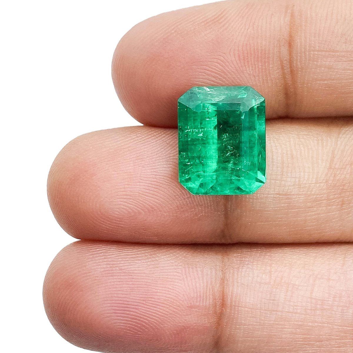 5.24ct | Step Cut Emerald Shape Lab Emerald