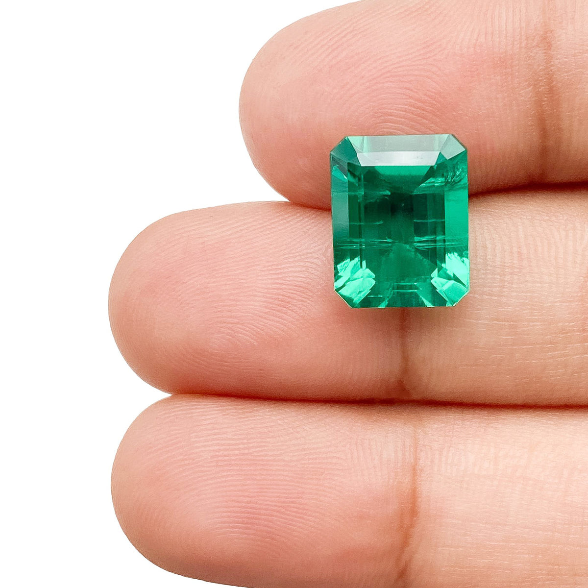 3.99ct | Step Cut Emerald Shape Lab Emerald