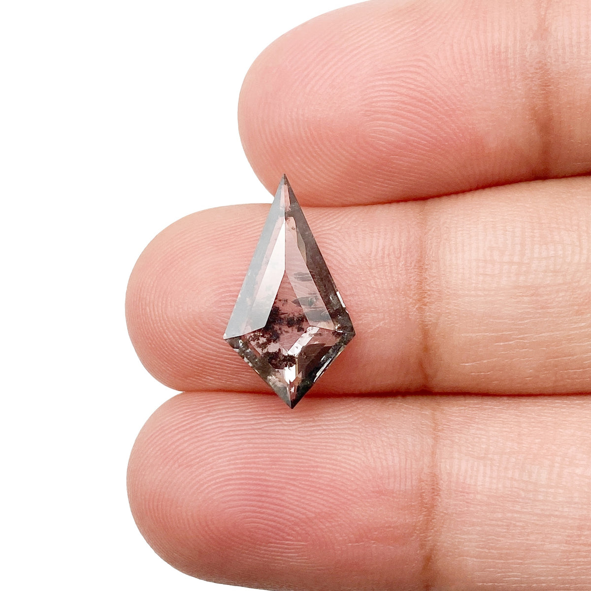 1.49ct | Salt &amp; Pepper Kite Shape Step Cut Lab Diamond